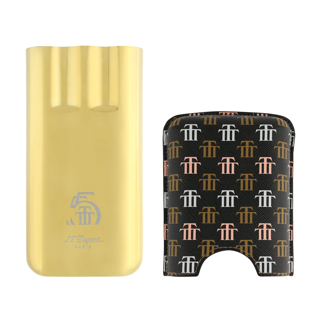 ST DUPONT TRINIDAD LEATHER 3 CIGAR CASE