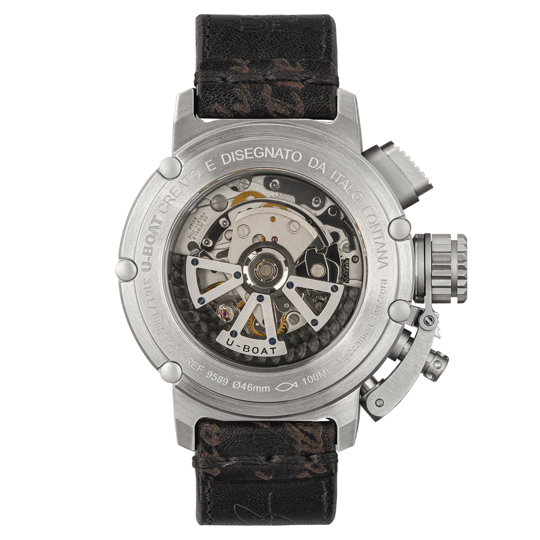 U-BOAT CHIMERA 46MM CHRONO SS BLEU