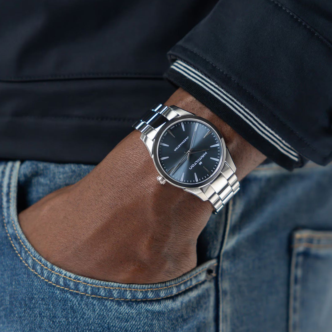 HAMILTON JAZZMASTER QUARTZ 40 MM BLUE