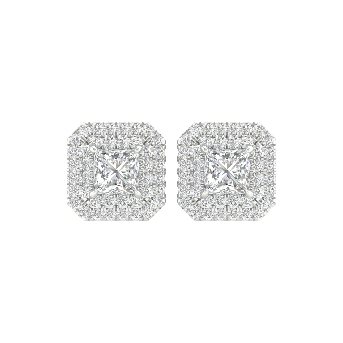 Princess cut halo on sale earrings