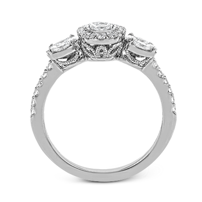Zeghani Trinity Oval Cluster ring with side diamonds.