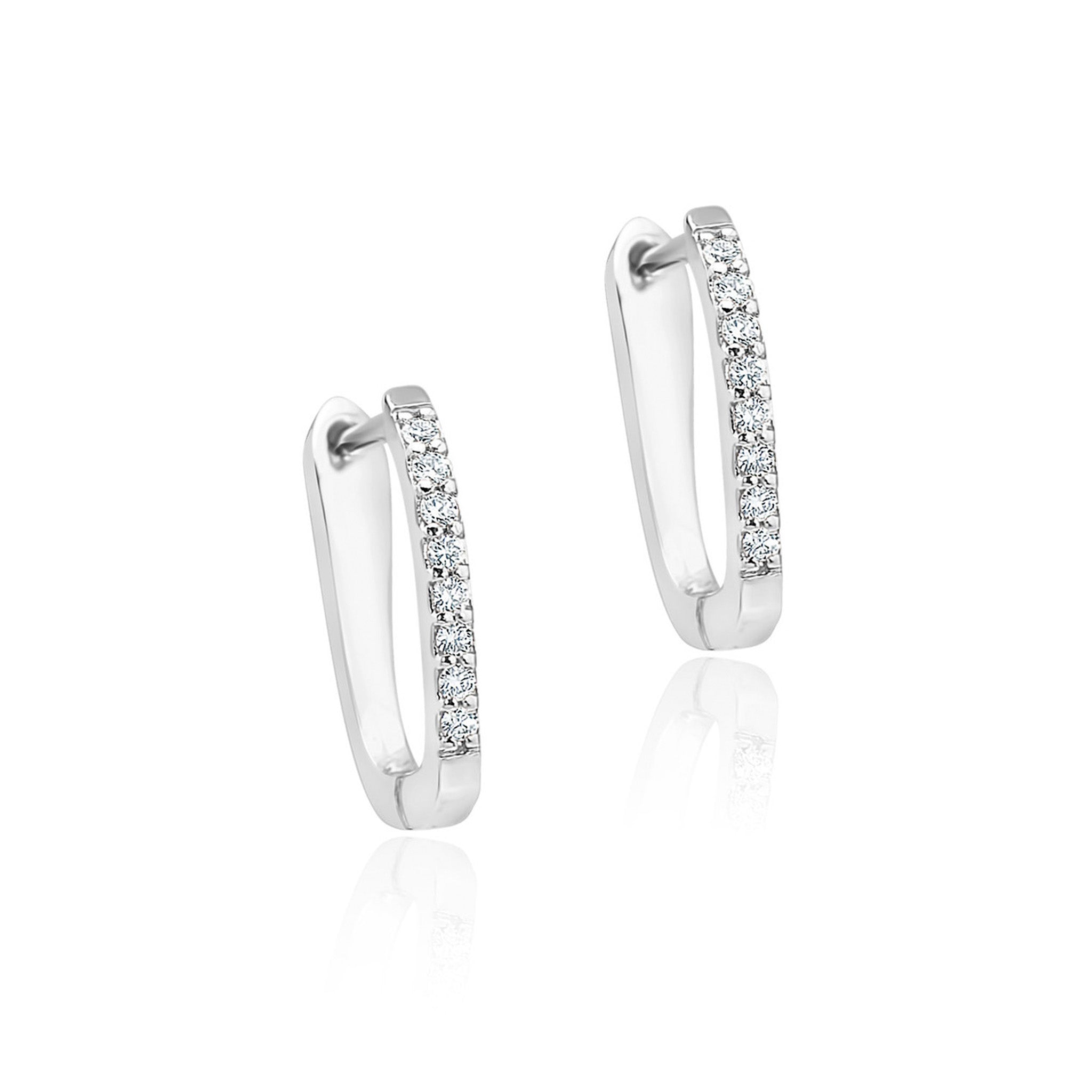 Pave Set Lever Back Diamond Earrings