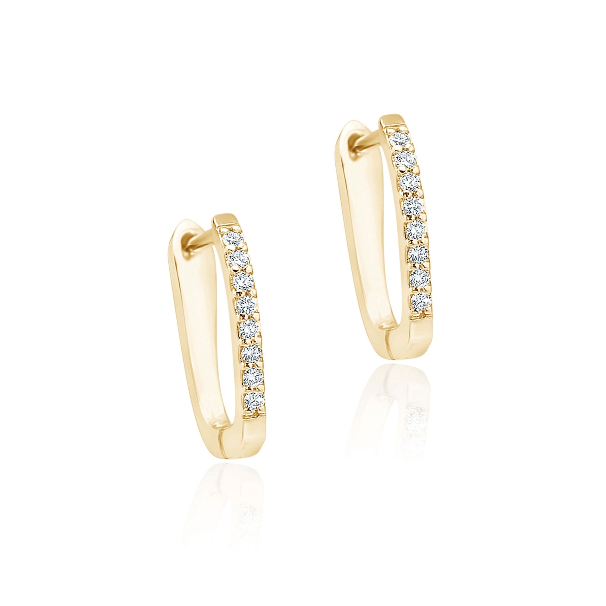 Pave Set Lever Back Diamond Earrings