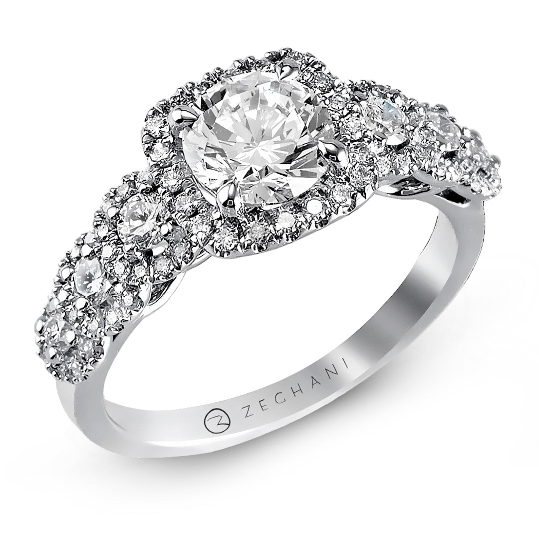 Zeghani Halo Engagement Ring